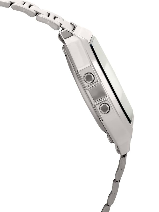 casio vintage a 158wa 1q digital grey dial unisex watch silver metal strap