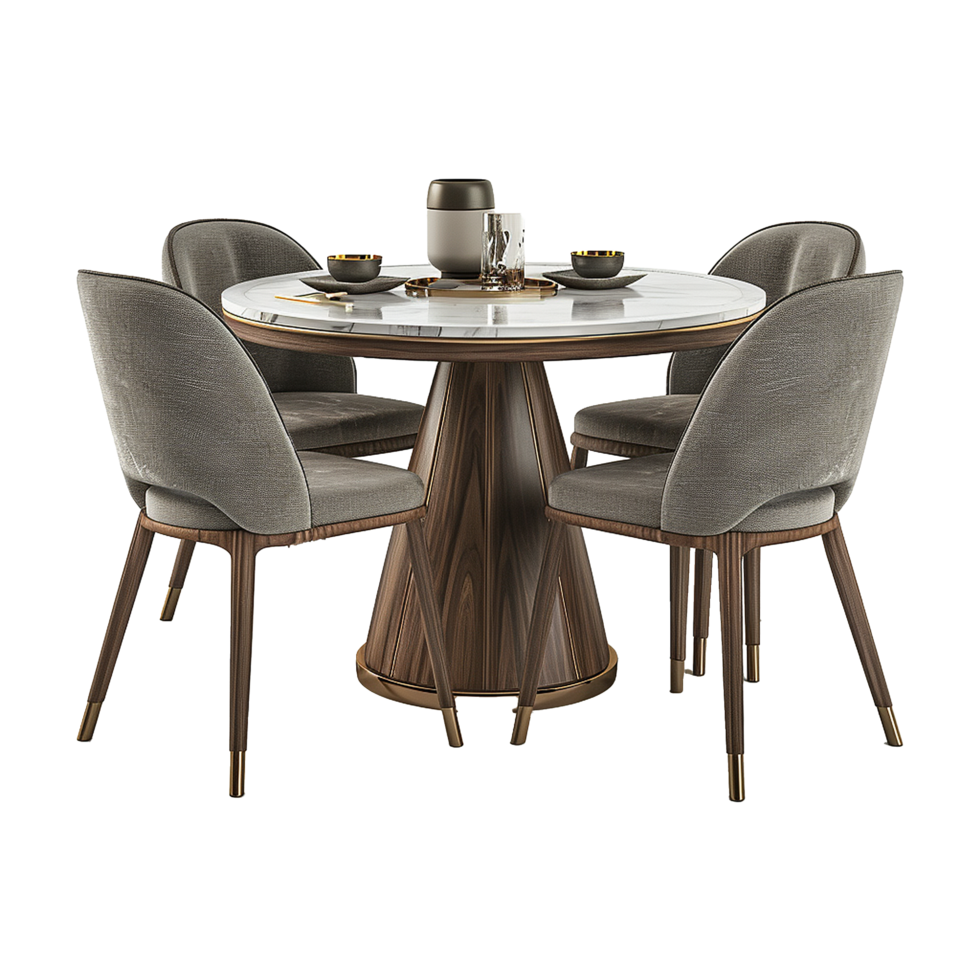 Home wooden luxury dining table isolated on transparent background free png