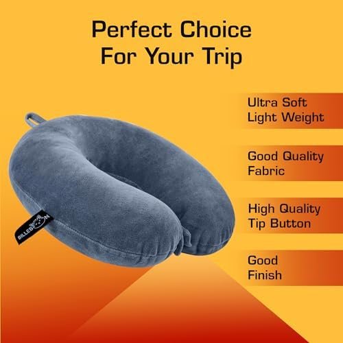billebon premium neck pillow for travelling airplane travel pillow comfortable head rest neck holder pillow (grey) billebon premium neck pillow for travelling airplane travel pillow comfortable head rest neck holder pillow (grey)