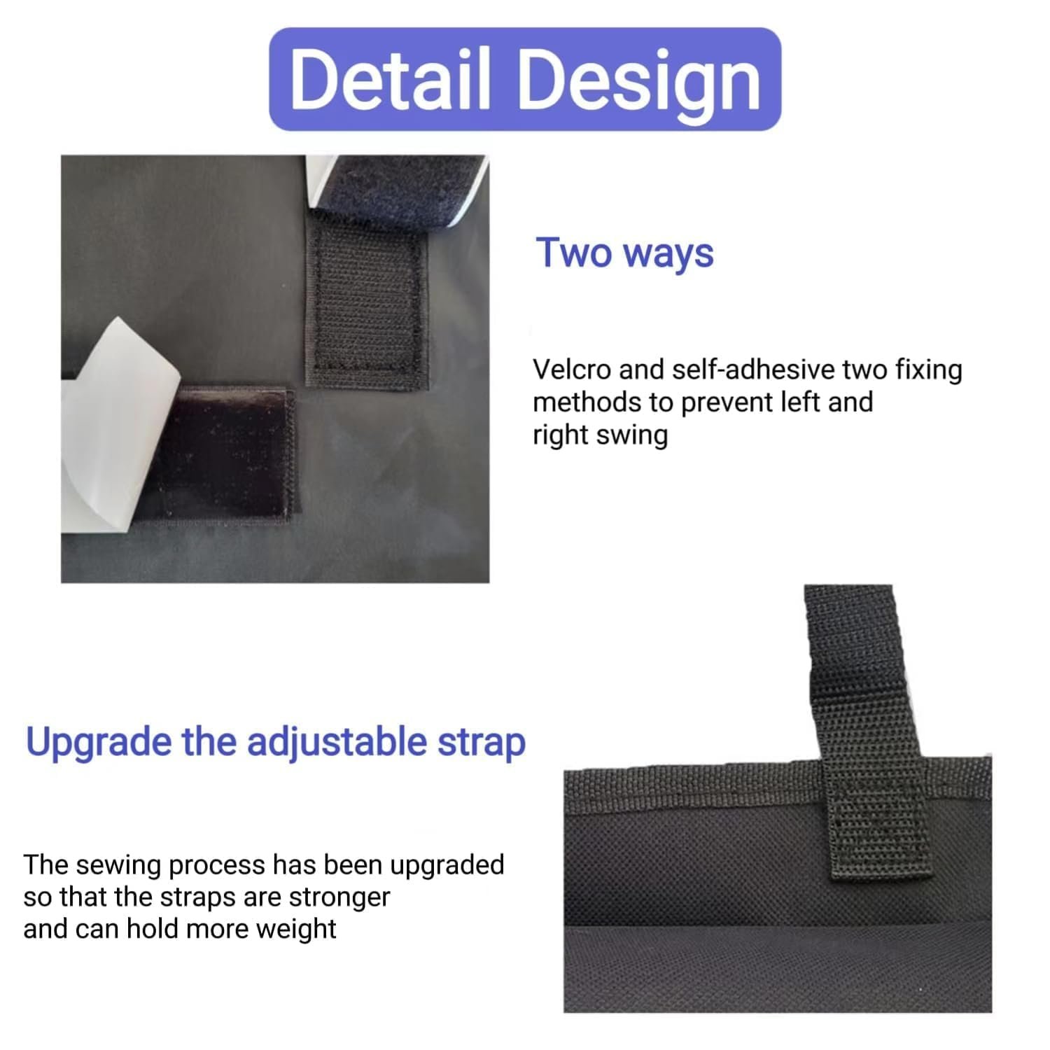 car back seat organizer with multiple pockets, adjustable straps and mesh storage, black