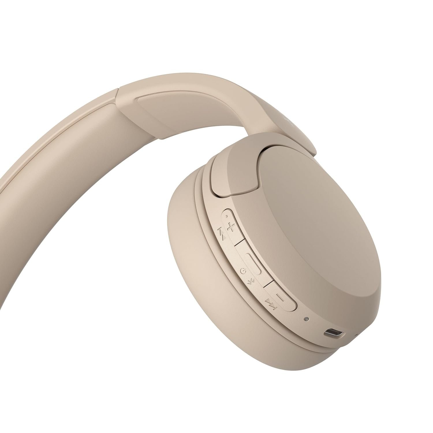 sony wh ch520 wireless bluetooth headphones on ear with mic, up to 50hrs battery, quick charge, dsee upscale, multipoint connectivity, voice assistant, customized eq beige