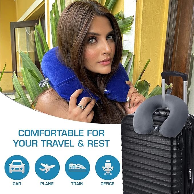 billebon premium neck pillow for travelling airplane travel pillow comfortable head rest neck holder pillow (grey) billebon premium neck pillow for travelling airplane travel pillow comfortable head rest neck holder pillow (grey)